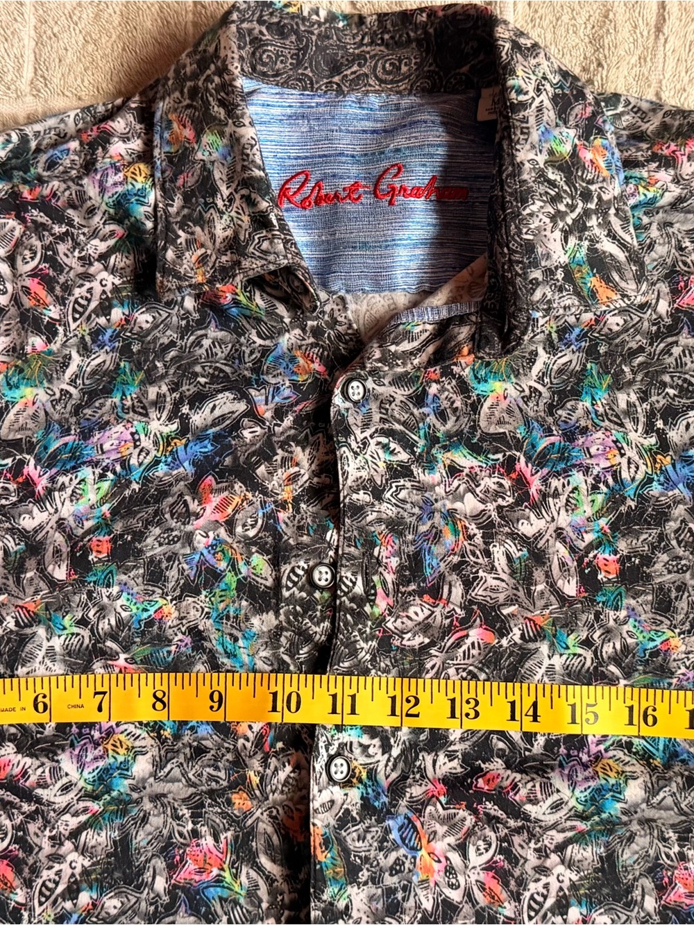 Robert Graham Black Paisley Button-Down Shirt with Multicolor Accents - Picture 3 of 6